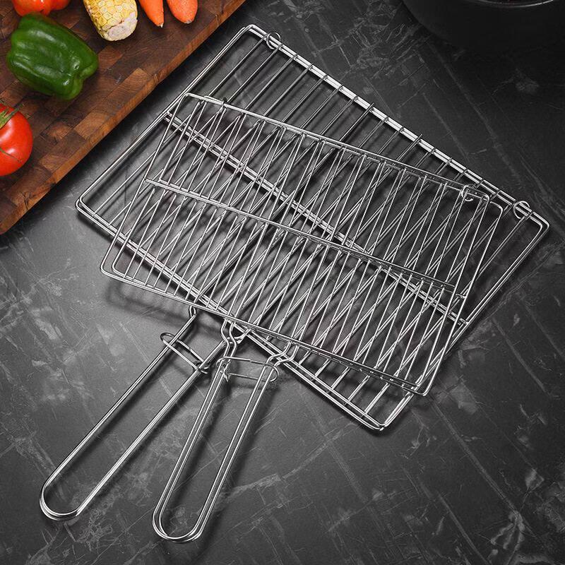 Stainless Steel Square BBQ Grilling Basket Clip