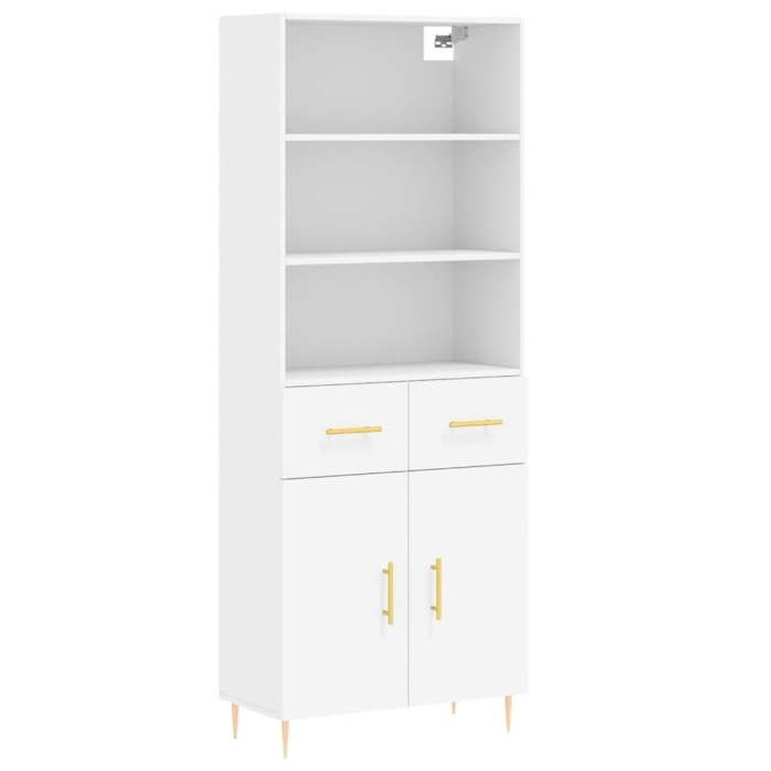 Maison Exclusive - Buffet haut Blanc 69,5x34x180 cm Bois d'ingénierie