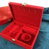 Velvet Golden Jewelry Set Storage Box Red Bracelet Necklace Gift Case  Home