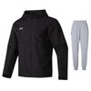 Hooded Zip-Up Long Sleeve Jacket Versatile Knit Drawstring Pants Casual Sports Set Men Sets 23600401-001+23600704-014