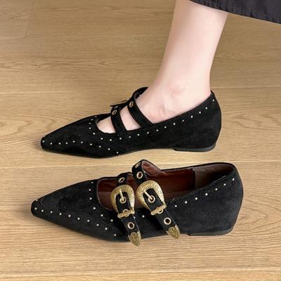 Мода 2025 Женские Весенние Новые Простые Туфли на Плоской Подошве Повседневные Домашние Офисные Для Шопинга С Мелким Вырезом Удобные Лоферы Большого Размера