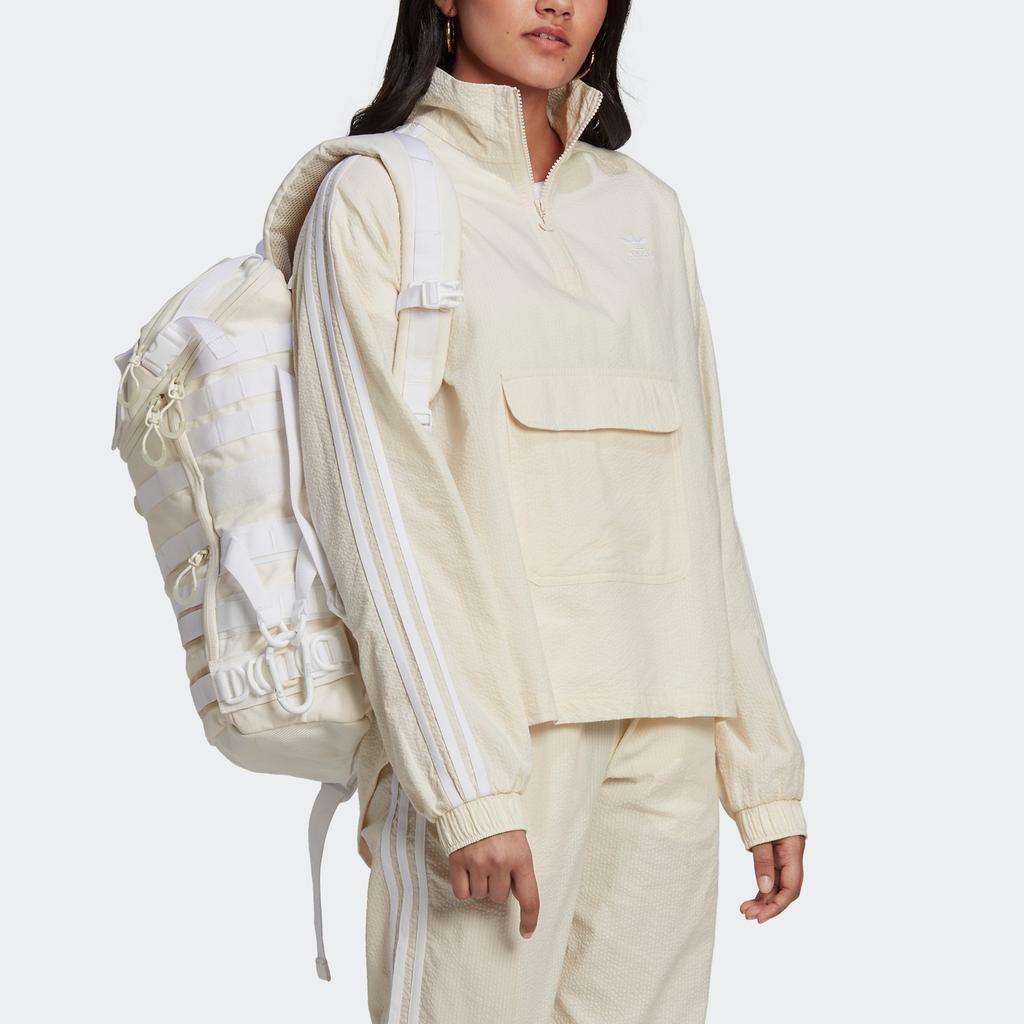 adidas Оригинальная куртка с капюшоном и карманом-кенгуру из поплина Hz Tt Brand Logo Print Женская куртка Off-White HL9311