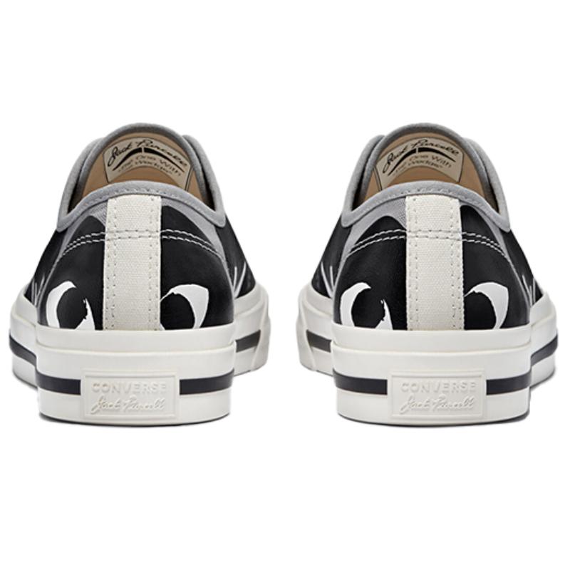 Comme des Garcons Play x Converse Jack Purcell Универсальные Модные Низкие Кеды из Холста Унисекс Черный и Серый