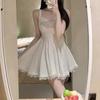 Женское кружевное платье-комбинезон с V-образным вырезом и плиссированным А-силуэтом