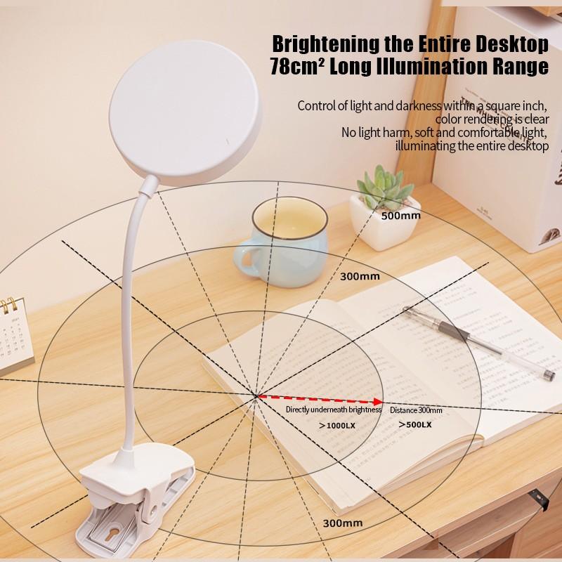 Защита глаз светодиодная настольная лампа с 3 режимами освещения перезаряжаемый ночник регулируемый светильник для чтения спальня зажимного типа для прикроватной тумбочки студенческого общежития