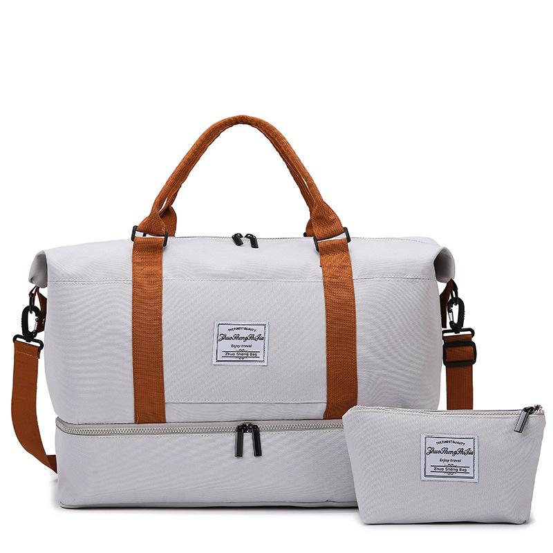 Fashion Contrast Storage Bag Simple Large Capacity Business Travel Bag Wet and Dry Separate Shoe Warehouse Gym Bag