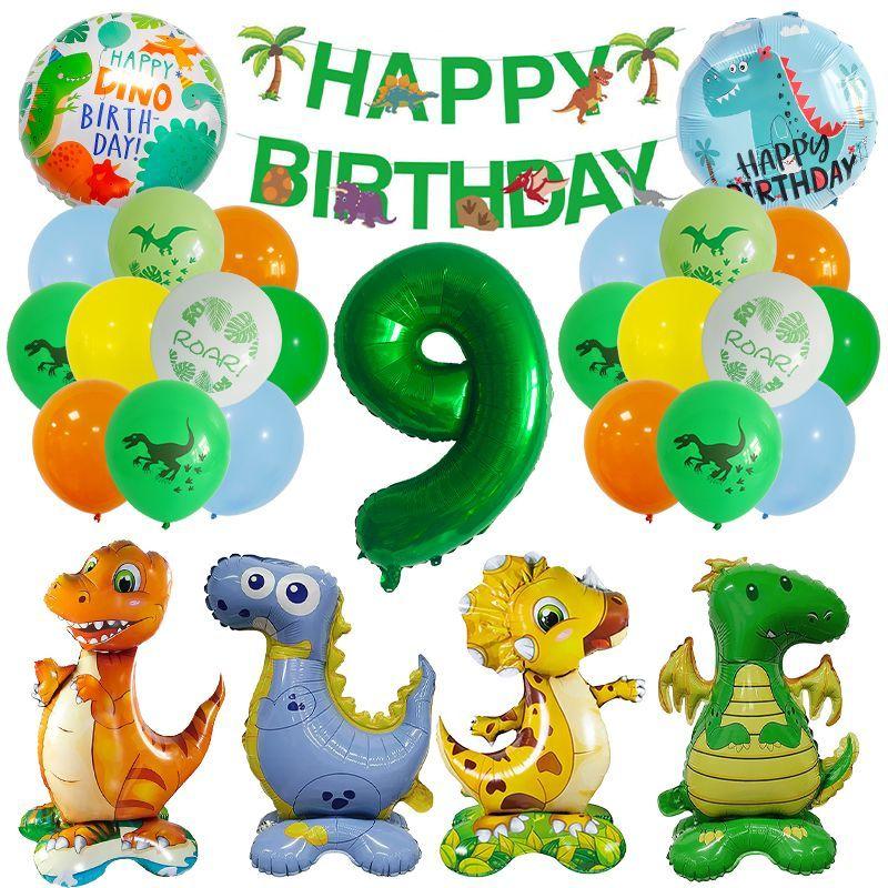 Dinosaur-themed Banner Birthday Party Decoration for Children's Birthday Party - Digital Balloon Decoration
