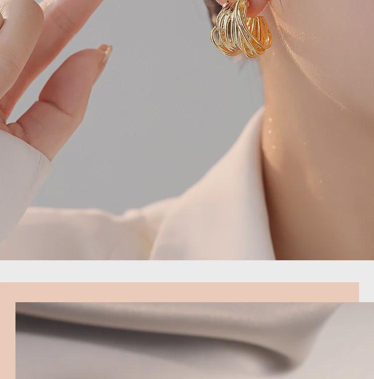 Металлические серьги неправильной формы С: Легкие роскошные, европейский стиль, высококачественные серьги для женщин