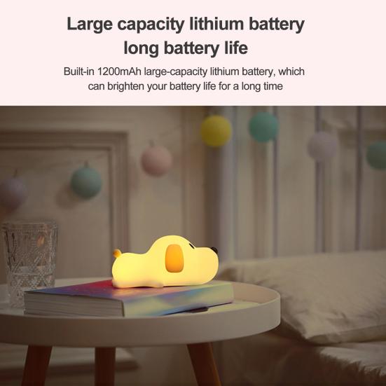 Светодиодный ночник с милой собакой и таймером, бесступенчатая регулировка яркости, сенсорный датчик, ночник, прикроватный светильник, украшение для спальни