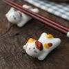 1 Piece of Chinese Style Creative Cat Durable Chopstick Holder Ceramic Cute Holder Portable Holder Decoration