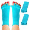 Relieves Pinky and Floating Warm [shttown] Toe-Open Socks, Relaxing, Bunions, Toes, Toes, Massage, Fluffy, (Light Blue)