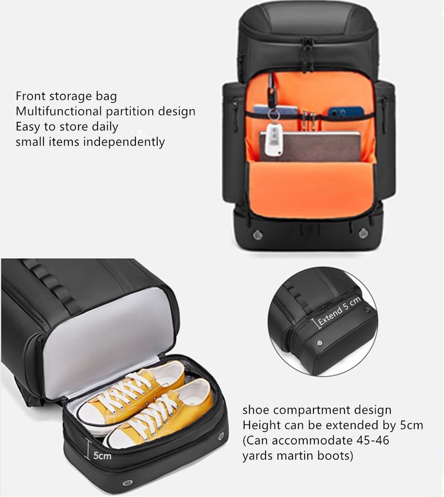 Outwalk New Large Capacity 55L Waterproof Outdoor Travel Backpack 16,17 Inch Multifunction Laptop Backpack