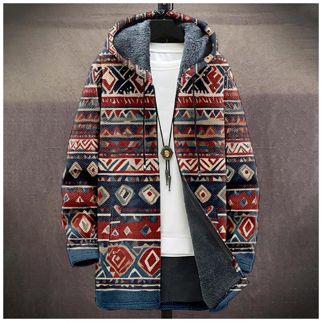 Men's Thick Zipper Pocket Jacket with Pockets Inserted Into Cotton Jacket