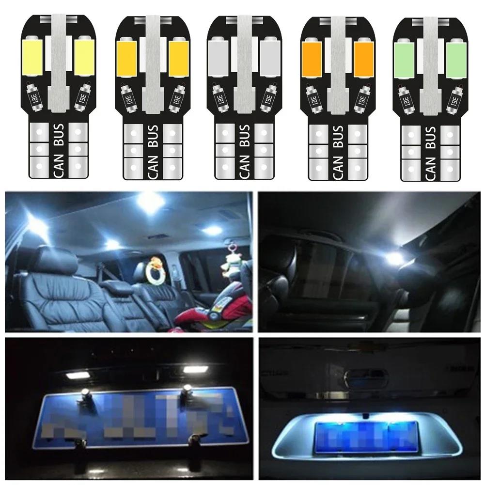 10 шт. Светодиодные лампы W5W T10 Canbus 5730 8SMD 12V 6000K для Автомобиля Поворотники Салонные Стоп-сигналы Багажник Капот Габаритные Огни Лампы 7