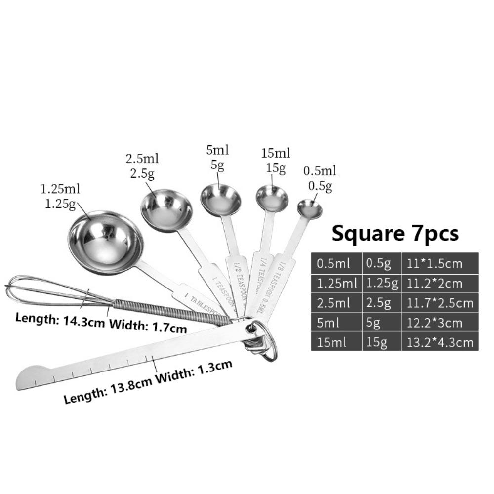 Food Grade Measuring Spoon Set with Scale Measuring Ruler Coffee Measuring Spoon Multipurpose Stackable Kitchen Measuring Cup