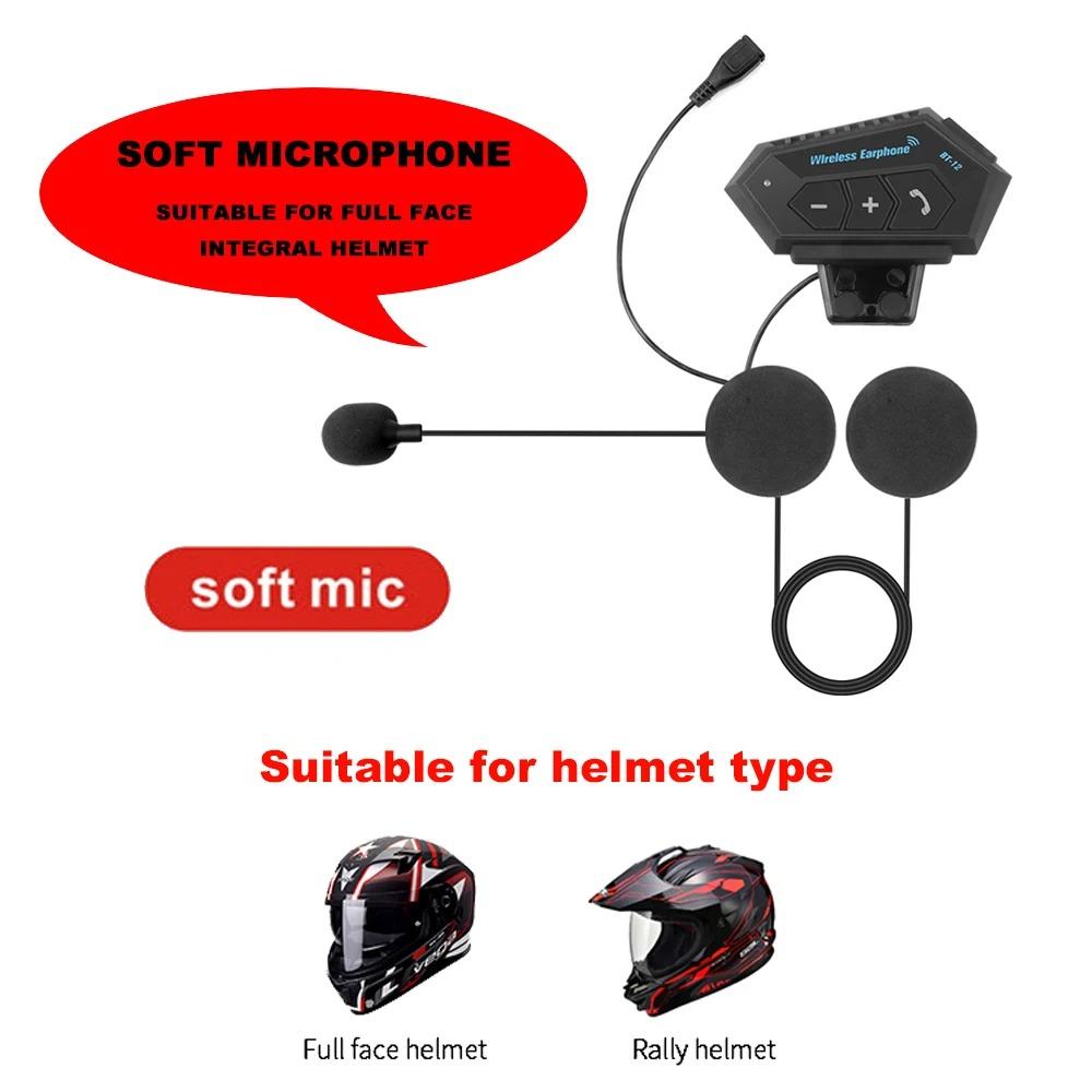 kebidumei Moto bluetooth Wireless Noise cancel Helmet Headset Hands Free BT V4.2 Intercom Handsfree With Microphonefor Motorcycl