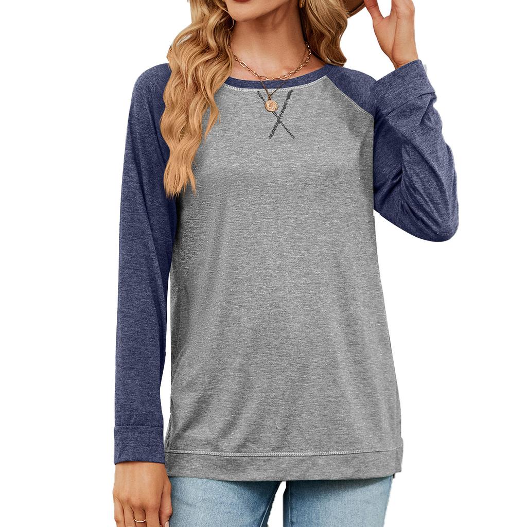 Женские длинные футболки, свободные модные женские топы с круглым вырезом, универсальные повседневные женские рубашки