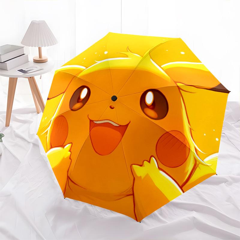 Узор Пикачу, автоматический складной зонт, портативная и складная конструкция, 8 спиц, рождественский или день рождения подарок.
