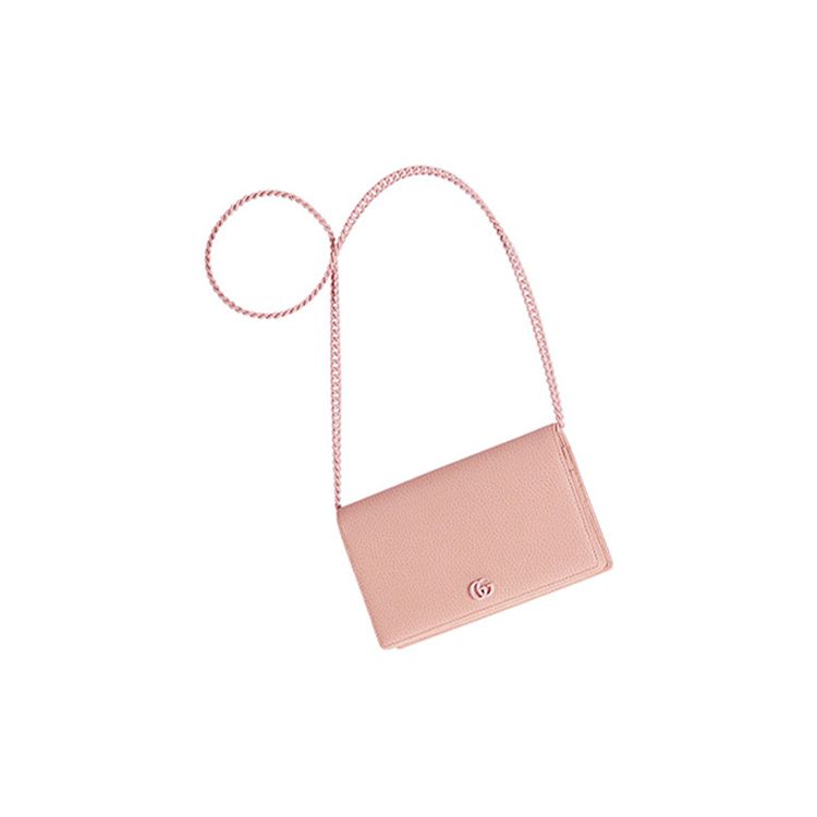 Gucci GG Marmont Series Mini Leather Chain Wallet Shoulder Bag Women shoulder bag Light-Pink 497985-17WFF-5909