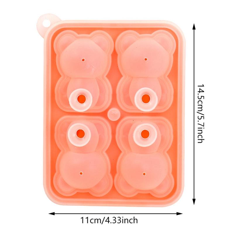 3D-форма для кубиков льда «Медведь» Поднос для кубиков льда «Медведь», легкосъемная силиконовая машина для изготовления ледяных шариков, поднос для напитков для охлажденных напитков, виски и коктейлей