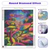 Рамка полная круглая алмазная живопись пейзажная вышивка крестиком гриб красочная мозаика предметы украшения дома 30x40 см