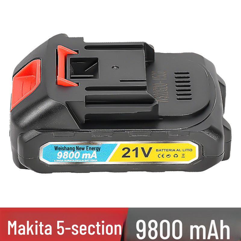Литиевый аккумулятор Makita 18 В/21 В для электроинструмента: гайковерт, пистолет для мойки автомобилей и электрическая цепная пила.