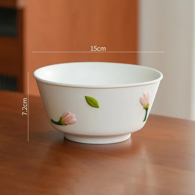 Креативный рельефный цветок Керамическая тарелка Легкая роскошная ресторанная вкусная салатница фруктовая тарелка Изысканные домашние блюда Обеденные тарелки