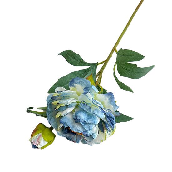 24" Artificial Peonies Flowers Faux Silk Peony Flower Fake Long Stem for Vase Floral Arrangement