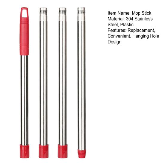 Mop Stick Stainless Steel Mop Replacement Handle Convenient Brooms Handle Stick with Hanging Hole for Home