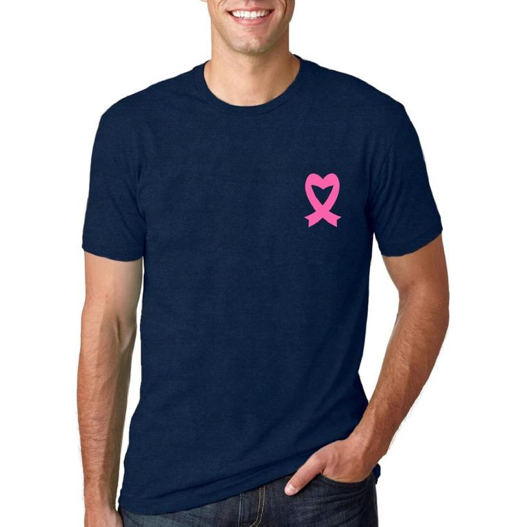Men Breast Cancer Awareness Shirts Casual Pink Ribbon T-Shirt Cancer Fighter Tee Tops