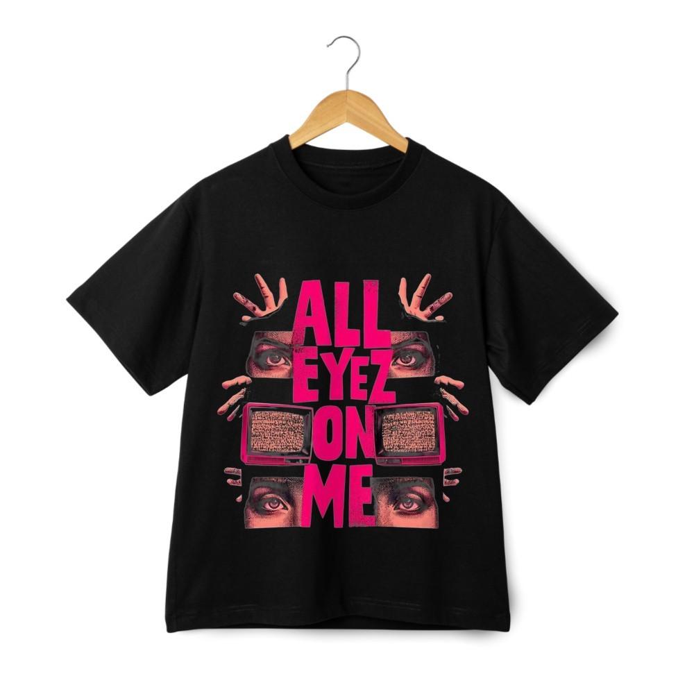 Графическая футболка All Eyez On Me - Хип-хоп уличная одежда Футболка Винтажный стиль Топ