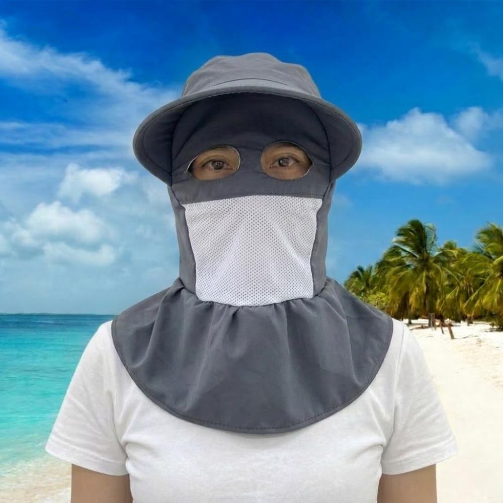 Wide Brim Face Mask Sun Hat Breathable Lightweight Tea Picking Work Hat Full Wrap UV Protection Fisherman's Hat Unisex Summer