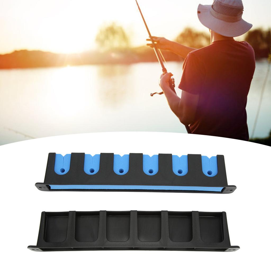 2Pcs Wall Mounted Fishing Rod Rack Orderly Storage Space Saving Anti Scratch Horizontal Fishing Rod Holder for Household