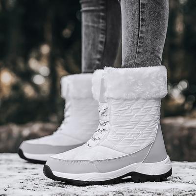 Женские ботинки, водонепроницаемая зимняя обувь, зимние сапоги, теплые черные сапоги на платформе до щиколотки