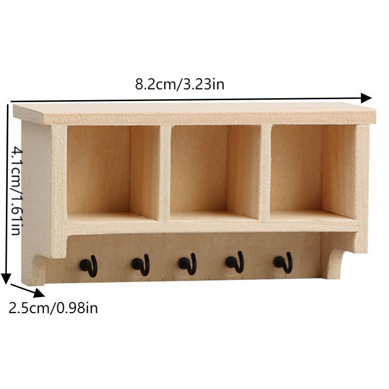 1/12 Dollhouse Simulation Mini Wall Shelf Hanging Rack Model Table Chair Set Dollhouse Living Furniture Decoration Accessories