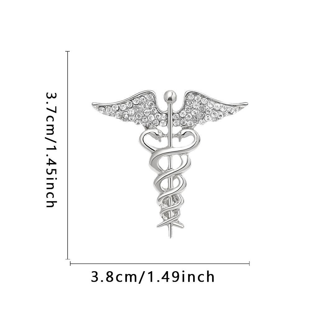 Super Beautiful Creative Rhinestone Angel Wing Snake Shaped Brooch, Elegant Men's and Women's Clothing Decoration Brooch