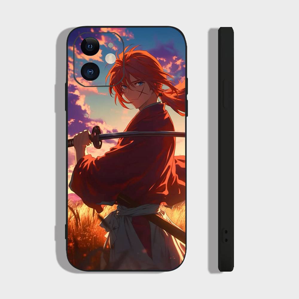 Japanese Manga R-Rurouni Kenshin Phone Case For IPhone 17 Air 16 15 14 13 Pro Max 11 12 Black Silicone Cover