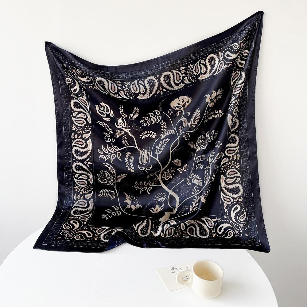 Satin Square Scarf 90cm Gift Silk Scarf Women'S Scarf Shawl Professional Elegant Scarf Sunscreen Scarf Shawl