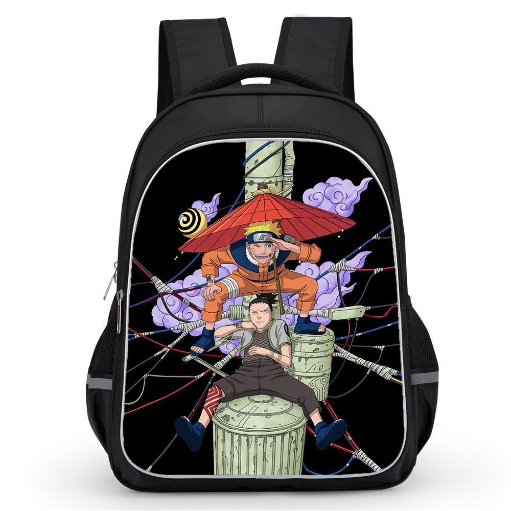 Школьный рюкзак для детей и подростков NARUTO, 16 дюймов, легкий, прочный, с двумя отделениями на молнии, повседневный рюкзак для мальчиков и девочек 5-12 лет