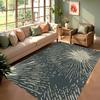 Modern Sunburst Pattern Carpet Mat Rug Navy Blue Cream Abstract Design Non-slip Home Decoration for Living Room Indoor Floor Mat