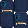 Card Case Silikonowe Etui Portfel Z Kieszonką Na Kartę Dokumenty Do Samsung Galaxy A22 4G Granatowy