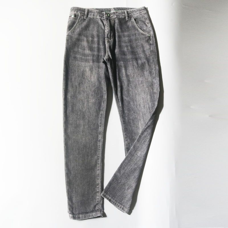 Leftover Foreign Trade Orders: Summer Thin Smoke Gray Straight-Leg Jeans for Men, Slim-Fit Tapered Casual Pants for Spring and Autumn