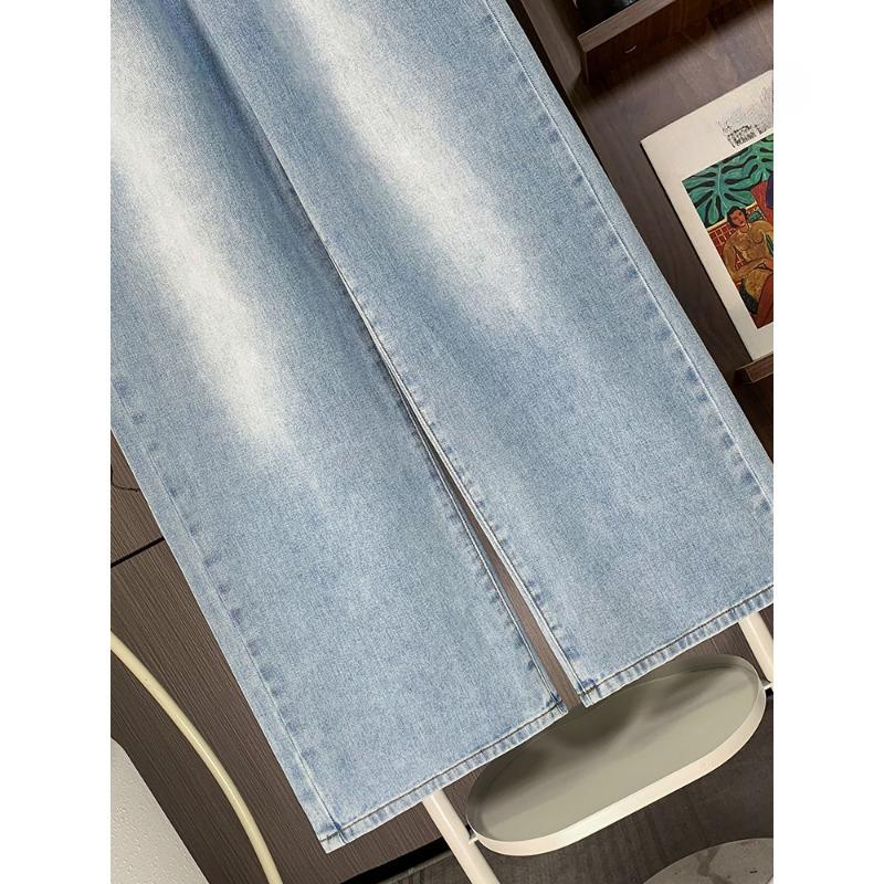 DIMANAF 2025 Большой размер Осенние Синие Базовые Эластичные Джинсы Широкие брюки Женские Свободные Джинсовые Брюки Большие Повседневные Брюки 6XL