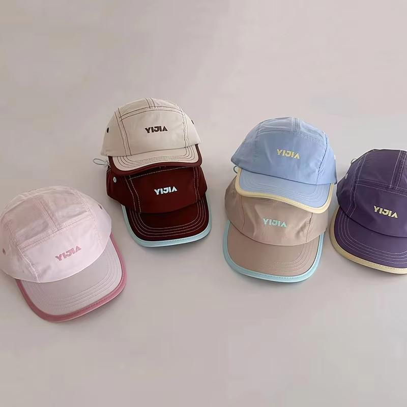 Летняя детская быстросохнущая бейсболка с корейскими буквами, тонкие дышащие кепки с козырьком для детей, мальчиков, девочек, уличные солнцезащитные шляпы