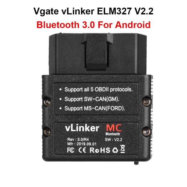 2024 BT OBD2 сканер Vgate vLinker MC+ BLE ELM327 для Android/IOS/Windows ELM 327 wifi автомобильный диагностический сканирующий инструмент