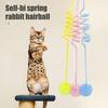3Pcs Hanging Fluffy Catnip Ball Toys Play Interactive Kitten Exercise Toy with Bell Long Tail Plush Teaser Ball for Indoor Outdoor Play