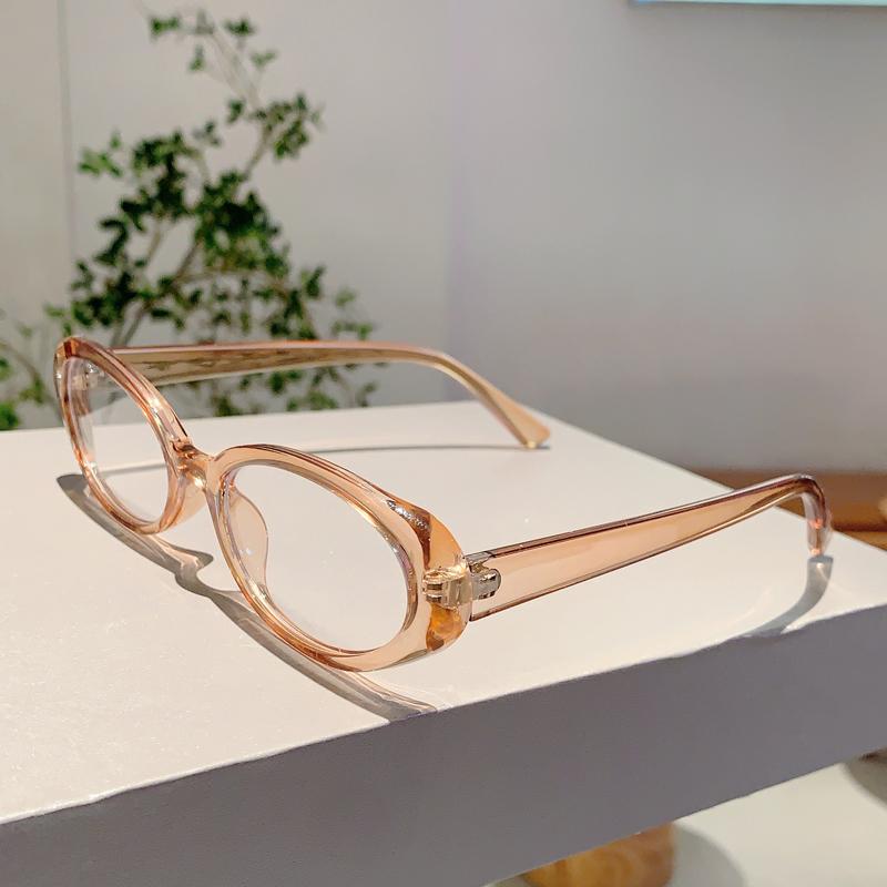 Овальные оптические оправы Женская мода Винтаж Конфетный цвет Декор Очки Модные Корейский стиль Без диоптрий Повседневные очки