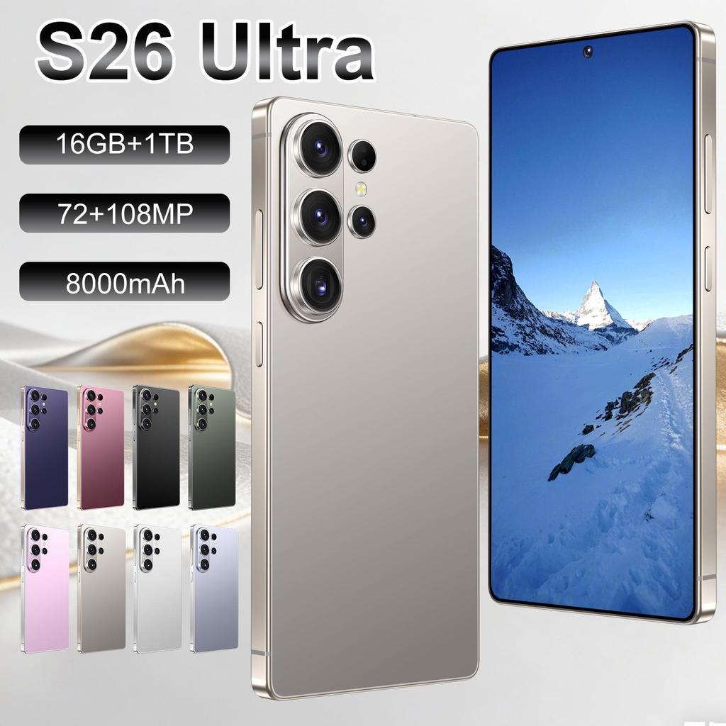 S26 Ultra 7,3" 4G Смартфон с Прямоугольным Экраном, 16 ГБ+1 ТБ, Горячий Товар