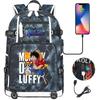One Piece Luffy Print Backpack for Teens Students Large Capacity Casual Travel Dual Shoulder Bags