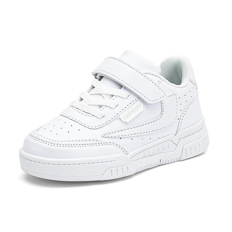 2025 New Boys Children Wear-resistant Small White Shoes Classmates Casual Sports Shoes Girls Leather Soft Baseplate Shoes